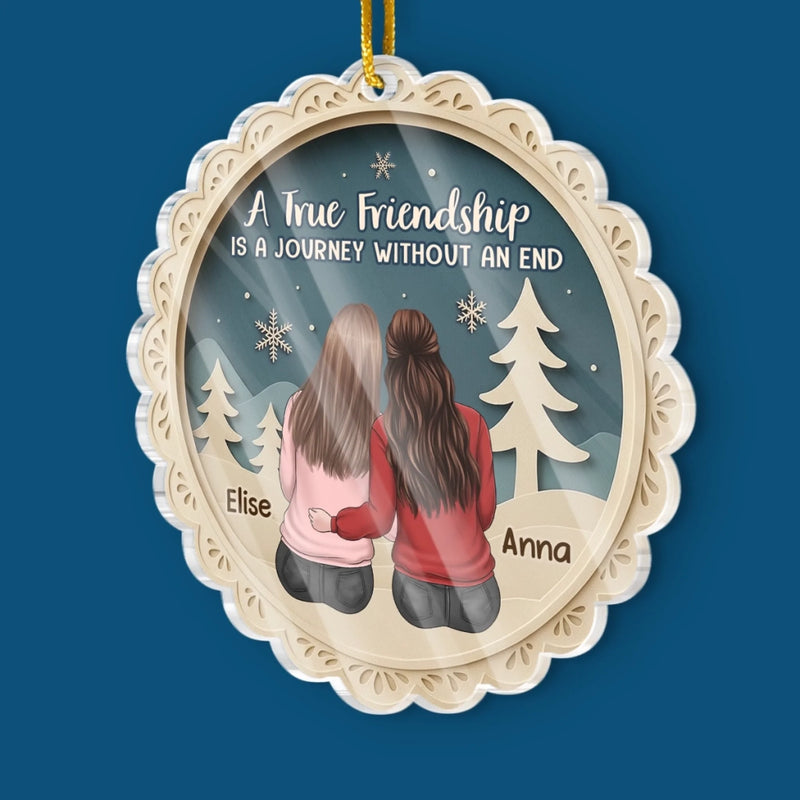 Custom Acrylic Ornament - Personalized Best Friend Christmas Birthday Gifts For Women, Besties, Sisters, BFF - Friendship Is My Christmas Blessing