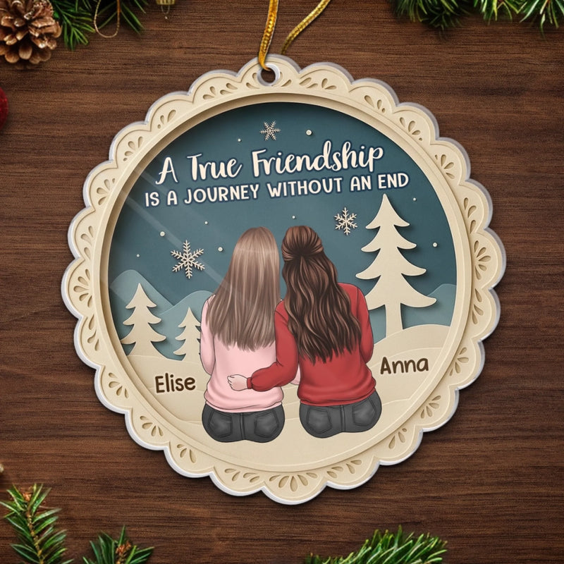 Custom Acrylic Ornament - Personalized Best Friend Christmas Birthday Gifts For Women, Besties, Sisters, BFF - Friendship Is My Christmas Blessing