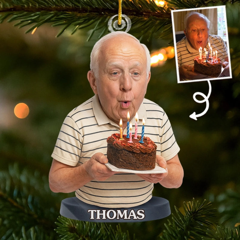 Custom Photo Acrylic Ornament - Personalized Christmas Birthday Gifts For Mom, Dad, Brother, Sister, Kids - Celebrate Today With Joyful Hearts
