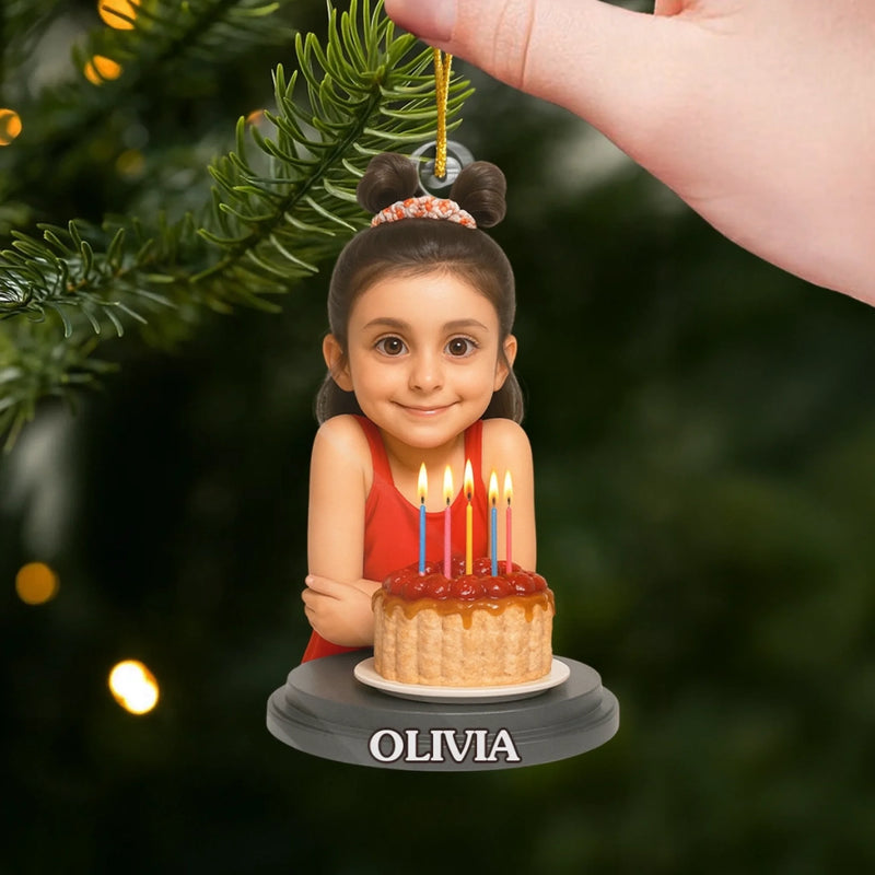 Custom Photo Acrylic Ornament - Personalized Christmas Birthday Gifts For Mom, Dad, Brother, Sister, Kids - Bright Smiles On Your Birthday