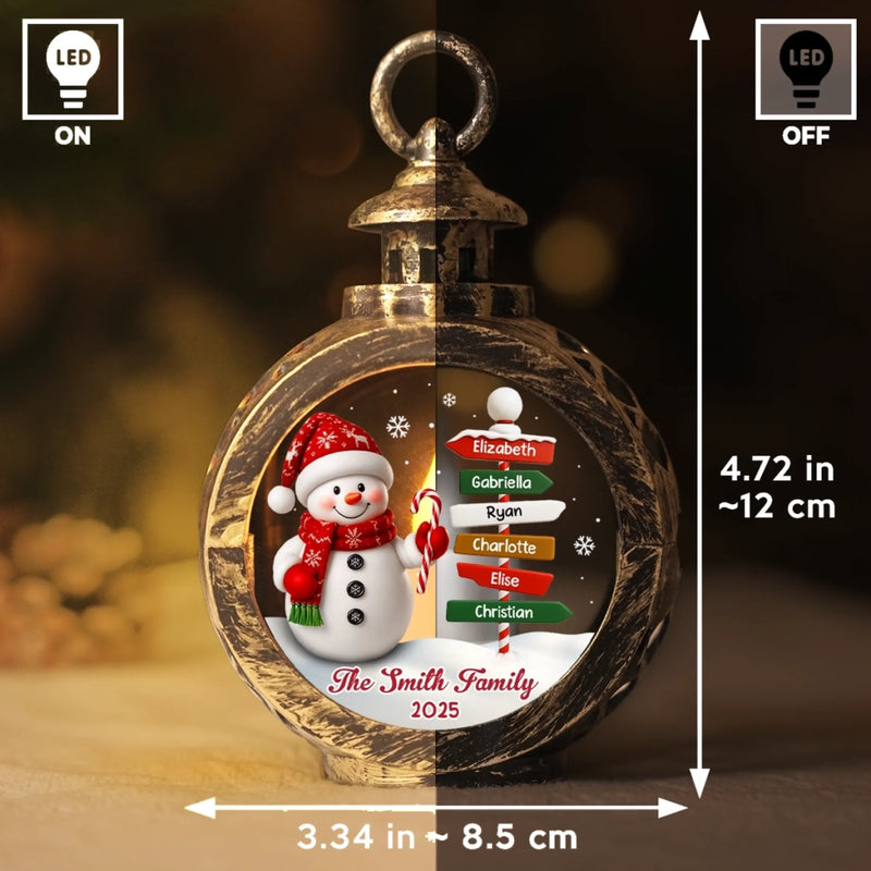 Custom Snowman Candlelight Lantern Ornament -  Personalized Christmas Birthday Gifts For Mom, Dad, Brother, Sister, Kids - Togetherness Makes Life Shine Bright