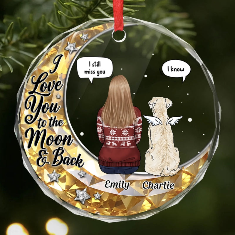 Custom Circle Glass Ornament -  Personalized Pet Christmas Memorial Sympathy Gifts For Dogs - Forever Loved Never Forgotten