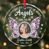 Custom Photo Circle Glass Ornament - Personalized Christmas Memorial Sympathy Gifts For Loss Of Mom, Dad - Always With Us In Spirit