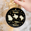 Custom Long Distance Ceramic Ornament - Personalized Christmas Birthday Gifts For Mom, Dad, Brother, Sister, Kids - Distance Fades Where Hearts Connect