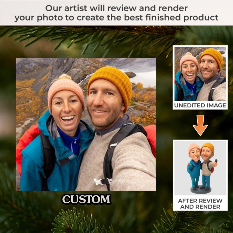Custom Photo Acrylic Ornament - Personalized Christmas Birthday Camping Gifts For Campers, Husband And Wife, Him And Her - Under The Stars We Wander