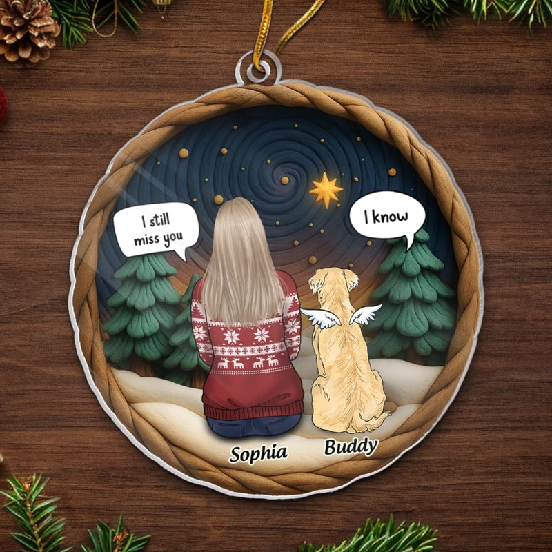Custom Acrylic Ornament - Personalized Pet Christmas Memorial Sympathy Gifts For Dogs - Fur Ever In My Heart