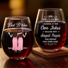 Custom Wine Glass - Personalized Best Friend Christmas Birthday Gifts For Women, Besties, Sisters, BFF - Crazy Times With My Bestie