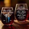 Custom Wine Glass - Personalized Best Friend Christmas Birthday Gifts For Women, Besties, Sisters, BFF - Crazy Times With My Bestie
