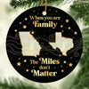 Custom Long Distance Ceramic Ornament - Personalized Christmas Birthday Gifts For Mom, Dad, Brother, Sister, Kids - Distance Fades Where Hearts Connect
