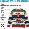 Custom Photo Unisex Ugly Sweatshirt - Personalized Christmas Birthday Fishing Gifts For Fisherman - Merry Fishman