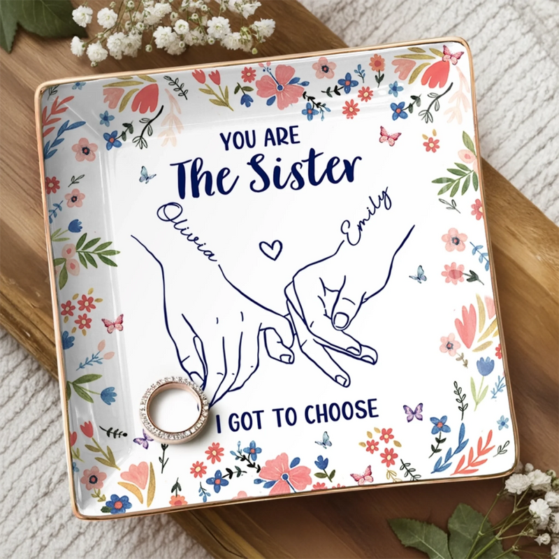Custom Full-Print Jewelry Dish - Personalized Best Friend Birthday Gifts For Women, Besties, Sisters, BFF  - Bestie Antics Brighten Every Day