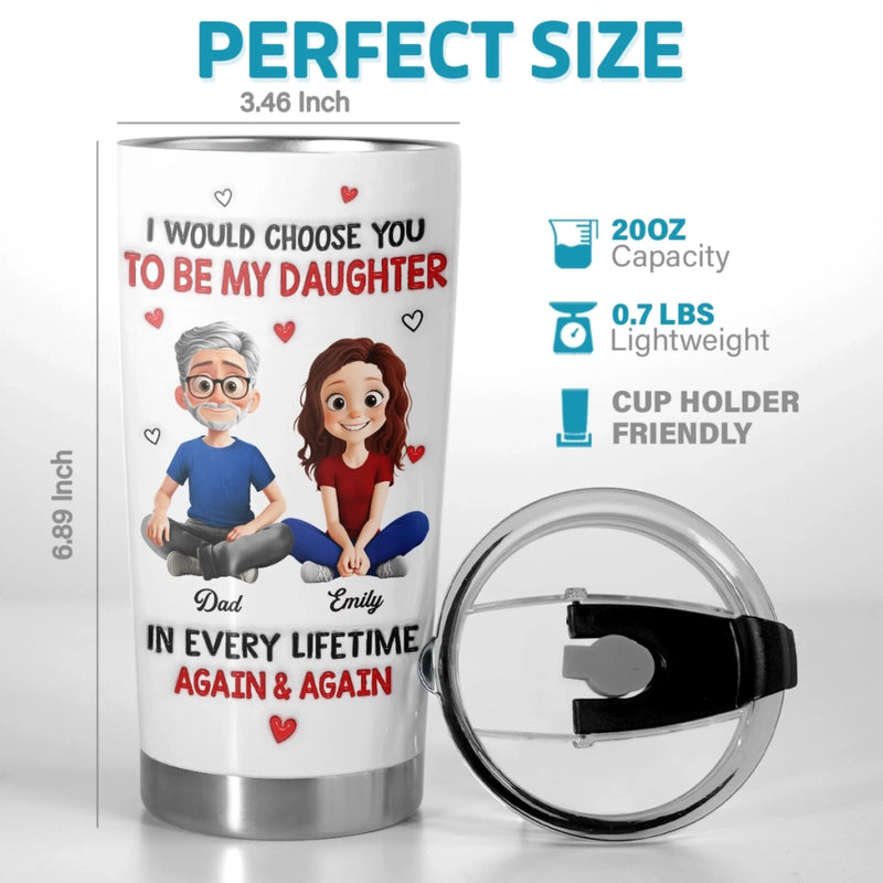 Custom Name Dad Daughter Love Gifts - Personalized Tumbler