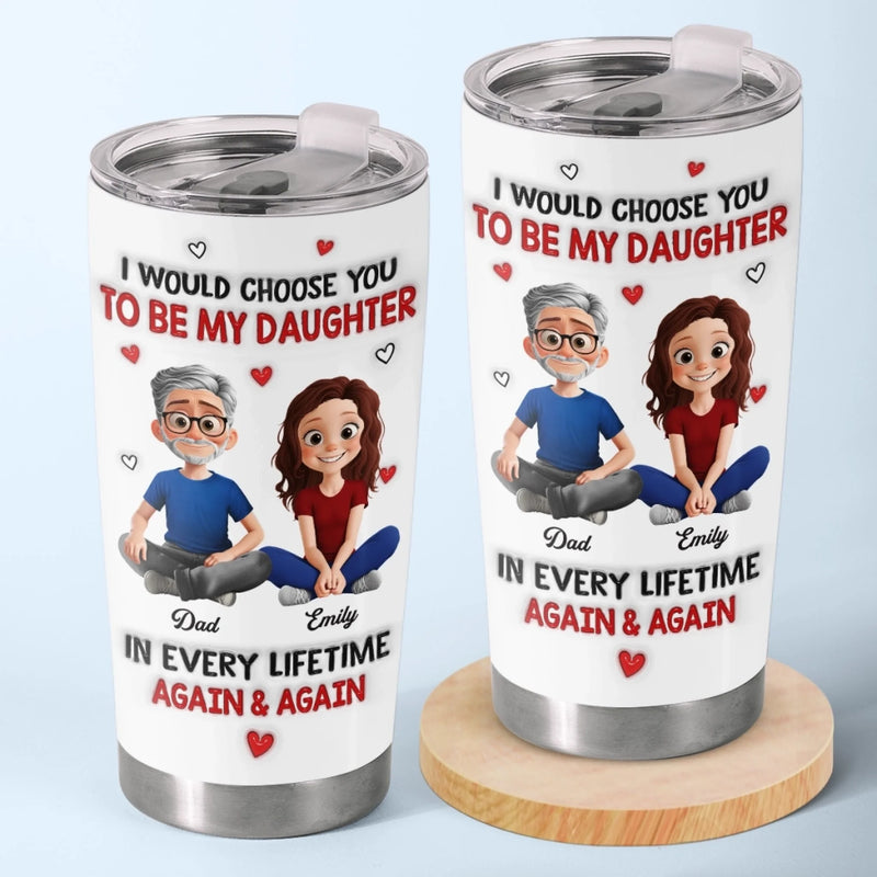 Custom Name Dad Daughter Love Gifts - Personalized Tumbler