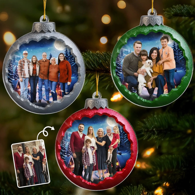 Custom Photo Acrylic Ornament - Personalized Christmas Birthday Gifts For Mom, Dad, Brother, Sister, Kids - Together This Christmas
