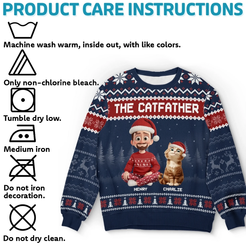 Custom Unisex Ugly Sweatshirt - Personalized  Christmas Birthday Gifts For Cat Lovers, Cat Mom And Dad - Purrfectly Loved