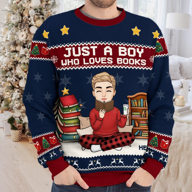 Custom Unisex Ugly Sweatshirt - Personalized  Christmas Bookish Gifts For Book Lovers, Bookworms, Readers - All I Want Are Books