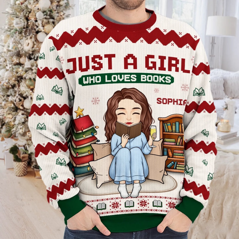 Custom Unisex Ugly Sweatshirt - Personalized  Christmas Bookish Gifts For Book Lovers, Bookworms, Readers - Santa Knows I’d Rather Be Reading
