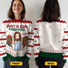 Custom Unisex Ugly Sweatshirt - Personalized  Christmas Bookish Gifts For Book Lovers, Bookworms, Readers - Santa Knows I’d Rather Be Reading