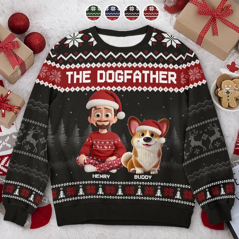 Custom Unisex Ugly Sweatshirt - Personalized  Christmas Birthday Gifts For Dog Lovers, Dog Dad And Mom - Master Of Fetch