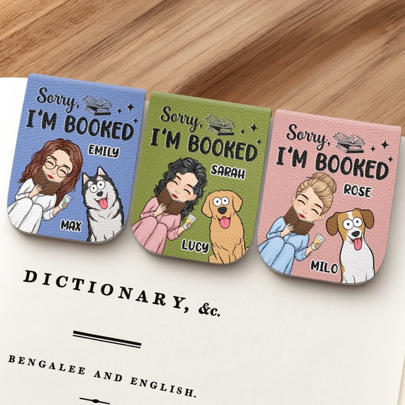 Custom Leather Magnetic Bookmark - Personalized  Bookish Gifts For Book Lovers, Bookworms, Dog Dad And Mom - Paws Off My Page
