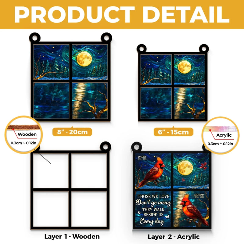 Custom Window Hanging Suncatcher Ornament - Personalized Memorial Sympathy Gifts For Loss Of Mom, Dad - Always In Our Tender Thoughts