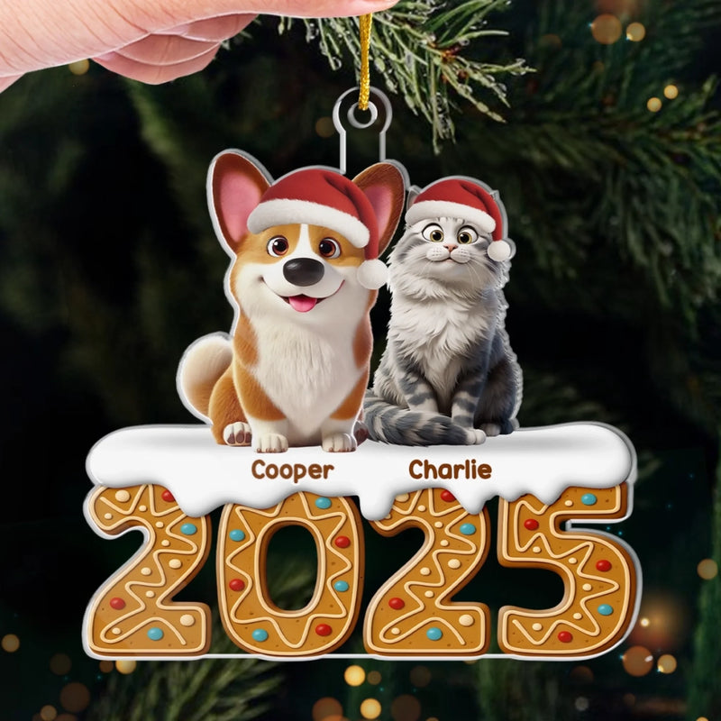 Custom Acrylic Ornament - Personalized Christmas Birthday Gifts For Dog Cat Lovers, Dog Dad And Mom, Cat Owners - Pets Fill Life With Joy
