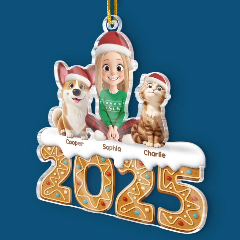 Custom Acrylic Ornament - Personalized Christmas Birthday Gifts For Dog Cat Lovers, Dog Dad And Mom, Cat Owners - Cold Nose Warm Hearts