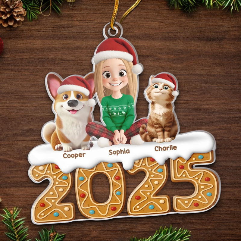 Custom Acrylic Ornament - Personalized Christmas Birthday Gifts For Dog Cat Lovers, Dog Dad And Mom, Cat Owners - Cold Nose Warm Hearts