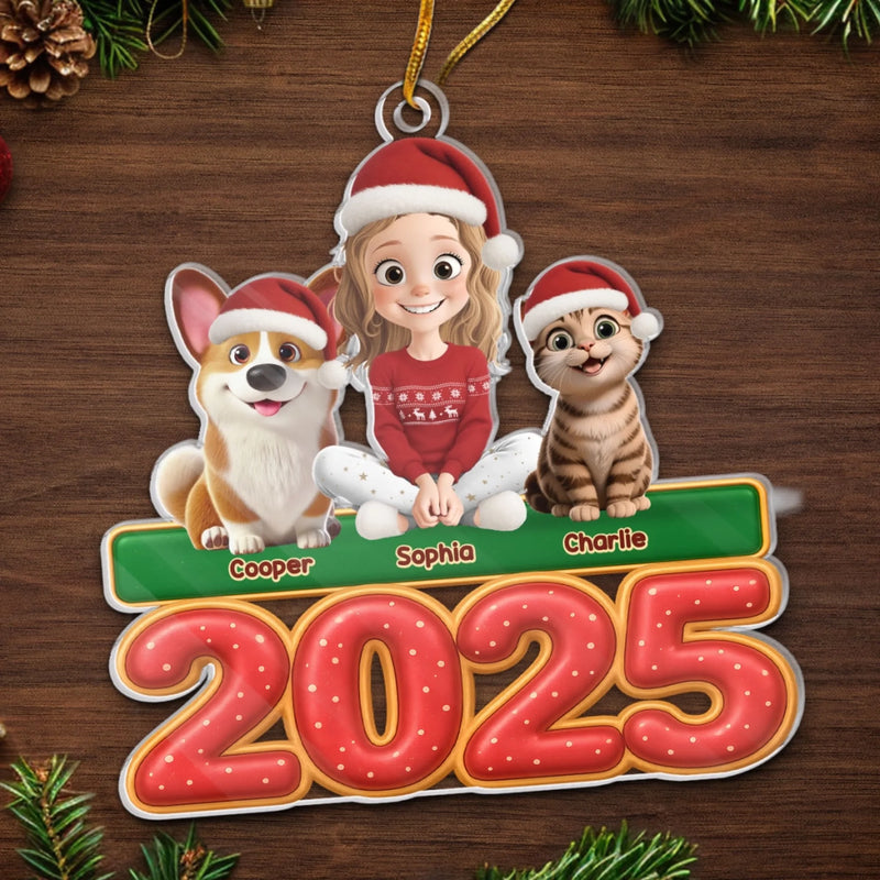 Custom Acrylic Ornament - Personalized Christmas Birthday Gifts For Dog Cat Lovers, Dog Dad And Mom, Cat Owners - Together Furever