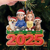 Custom Acrylic Ornament - Personalized Christmas Birthday Gifts For Dog Cat Lovers, Dog Dad And Mom, Cat Owners - Pawprints On Our Love Story