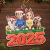 Custom Acrylic Ornament - Personalized Christmas Birthday Gifts For Dog Cat Lovers, Dog Dad And Mom, Cat Owners - Pawprints On Our Love Story
