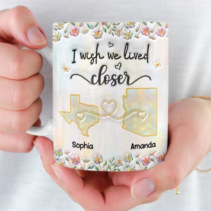 Custom Long Distance Mug - Personalized Best Friend Birthday Gifts For Women, Besties, Sisters, BFF - Distance Means So Little