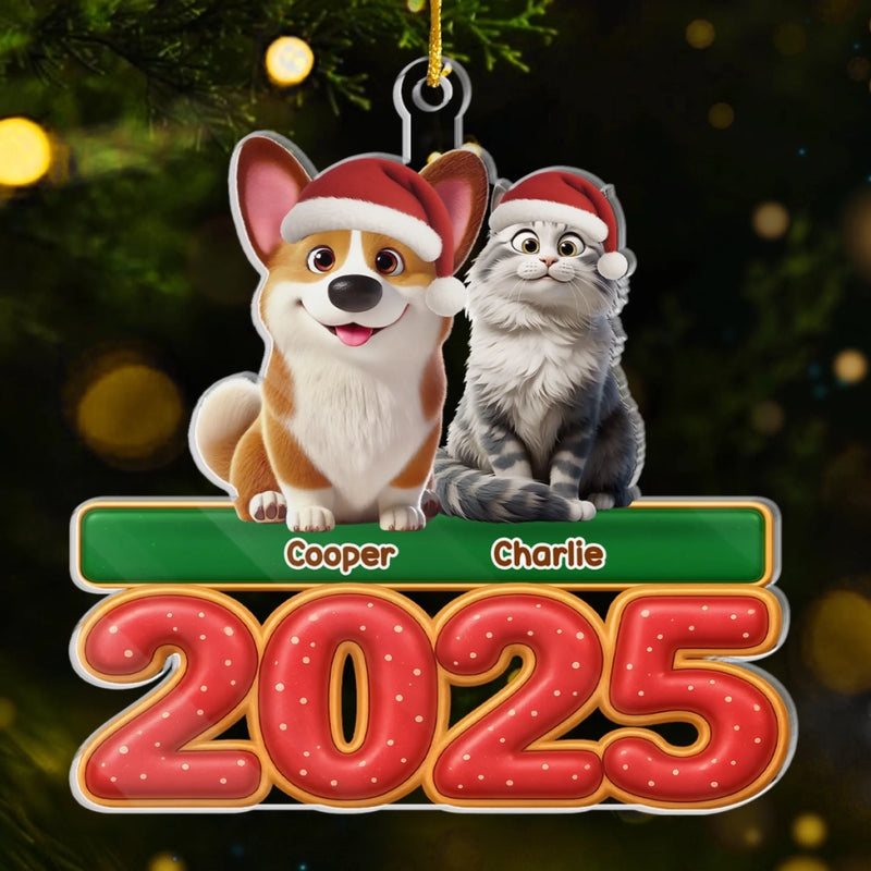 Custom Acrylic Ornament - Personalized Christmas Birthday Gifts For Dog Cat Lovers, Dog Dad And Mom, Cat Owners - Fur Baby Full Heart