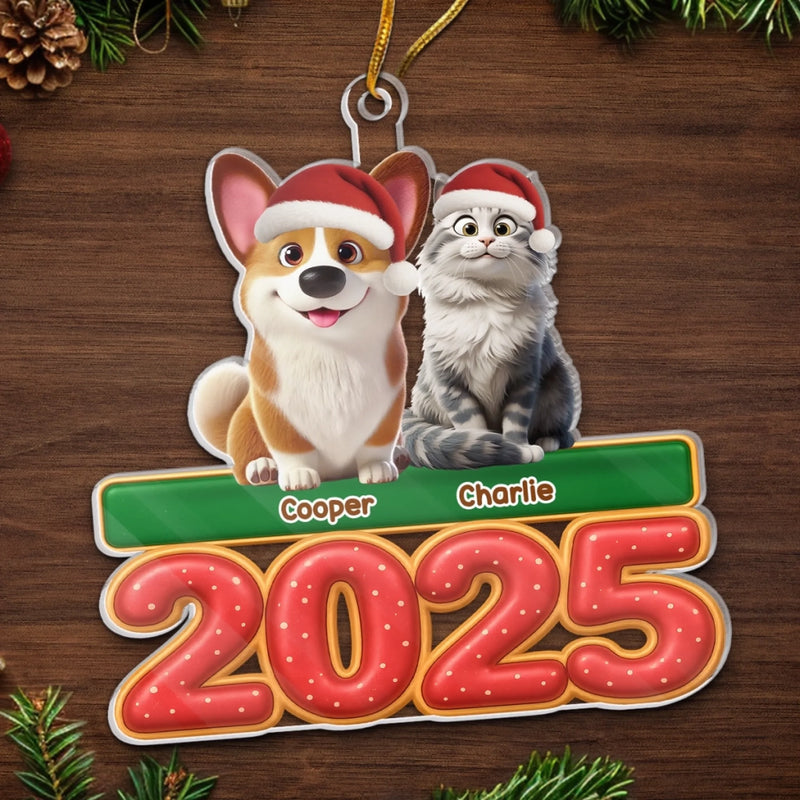 Custom Acrylic Ornament - Personalized Christmas Birthday Gifts For Dog Cat Lovers, Dog Dad And Mom, Cat Owners - Fur Baby Full Heart