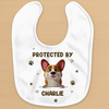Custom Baby Bib - Personalized Baby Shower, Gender Reveal Gifts For New Moms, New Dads, New Parents, Dog Dad And Mom - Safe Snuggles Watch Over Baby
