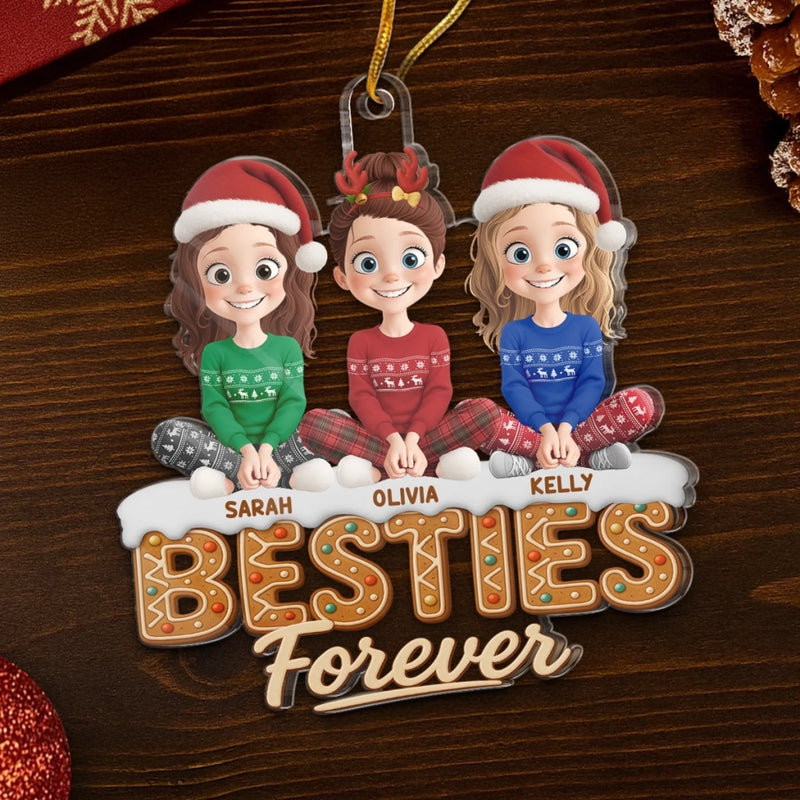Custom Acrylic Ornament - Personalized Best Friend Christmas Birthday Gifts For Women, Besties, Sisters, BFF - Soulmates Always