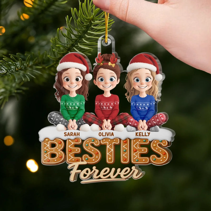 Custom Acrylic Ornament - Personalized Best Friend Christmas Birthday Gifts For Women, Besties, Sisters, BFF - Soulmates Always