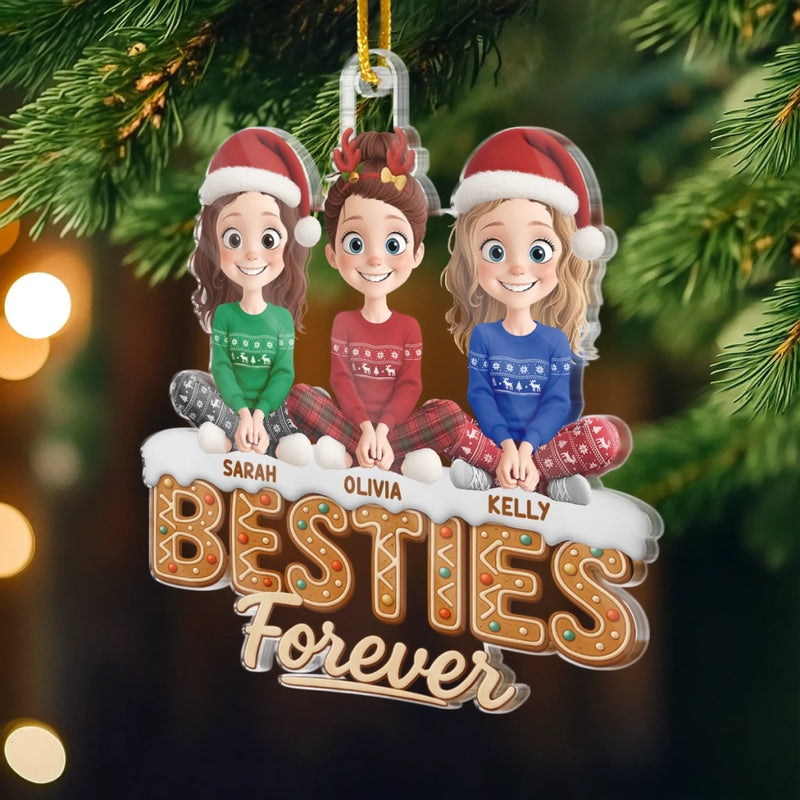 Custom Acrylic Ornament - Personalized Best Friend Christmas Birthday Gifts For Women, Besties, Sisters, BFF - Soulmates Always