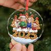 Custom Circle Glass Ornament -  Personalized Christmas Birthday Gifts For Family, Dog Cat Lovers - My Pet My Happy Place