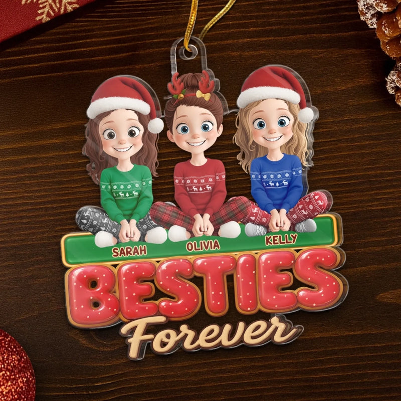 Custom Acrylic Ornament - Personalized Best Friend Christmas Birthday Gifts For Women, Besties, Sisters, BFF - Side By Side