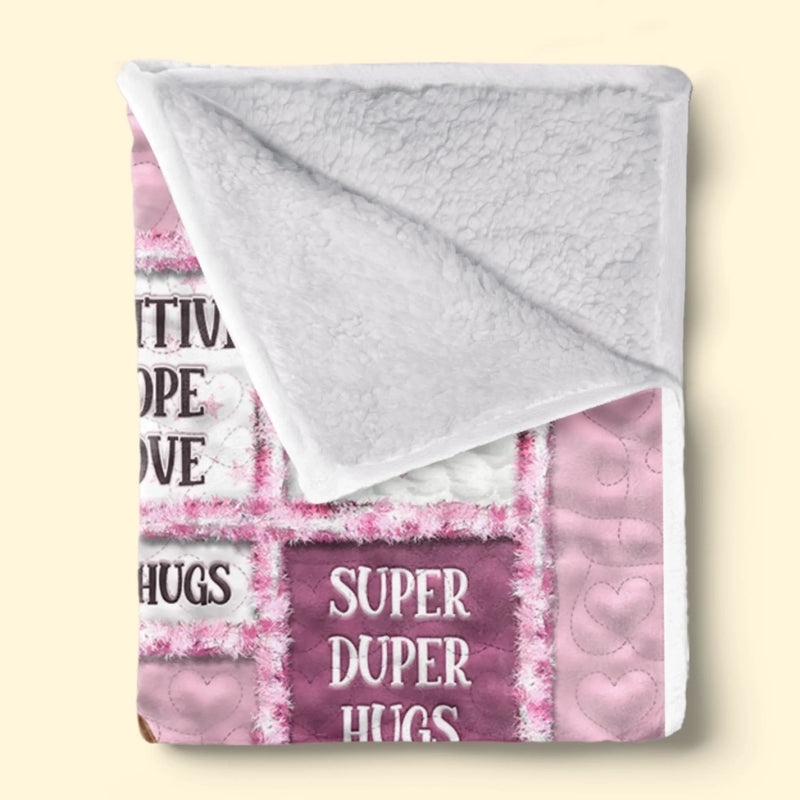 Custom Blanket - Personalized Best Friend Birthday Gifts For Women, Besties, Sisters, BFF - Heart to Heart Besties
