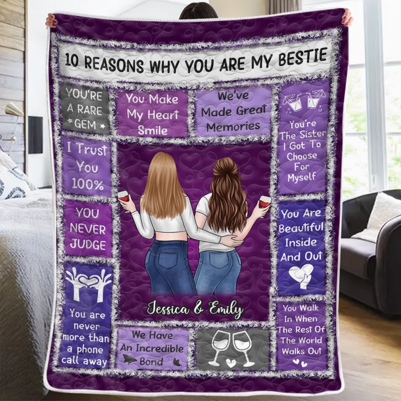 Custom Blanket - Personalized Best Friend Birthday Gifts For Women, Besties, Sisters, BFF - Warmth Of Our Bond