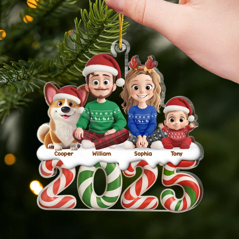 Custom Acrylic Ornament - Personalized Christmas Birthday Gifts For Family, Dog Cat Lovers - Our Little World