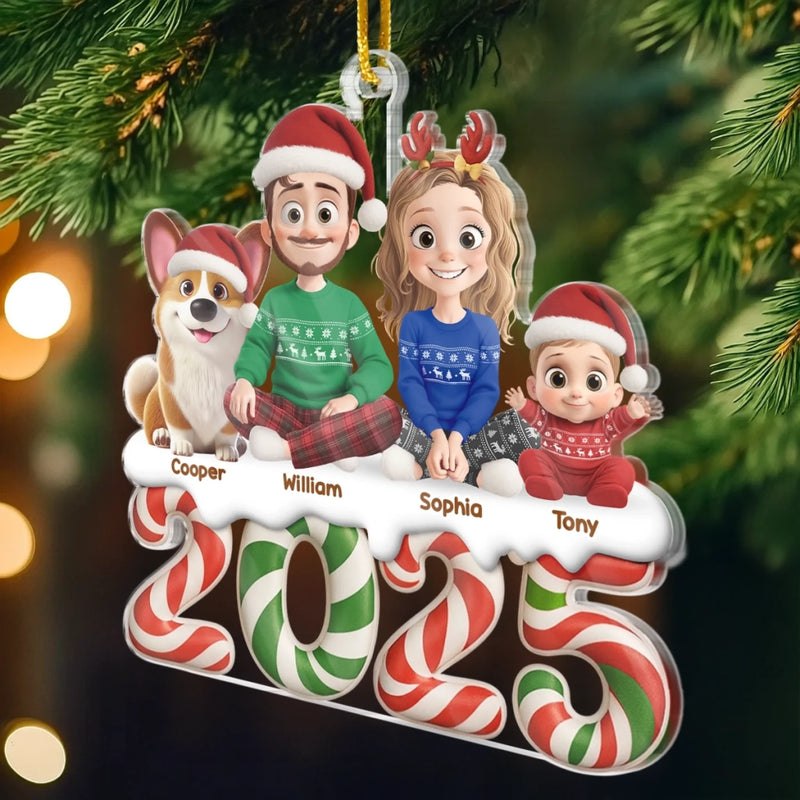 Custom Acrylic Ornament - Personalized Christmas Birthday Gifts For Family, Dog Cat Lovers - Our Little World