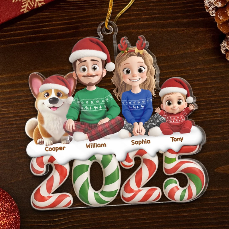 Custom Acrylic Ornament - Personalized Christmas Birthday Gifts For Family, Dog Cat Lovers - Our Little World