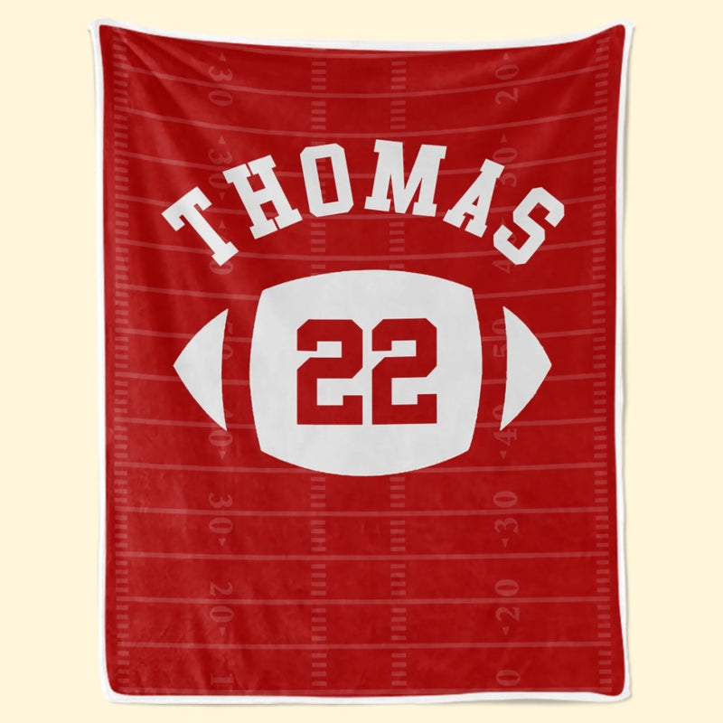 Custom Name Football Gifts for Fans - Personalized Blanket