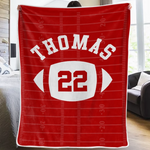 Custom Name Football Gifts for Fans - Personalized Blanket