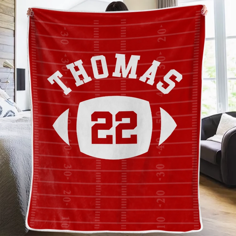 Custom Name Football Gifts for Fans - Personalized Blanket