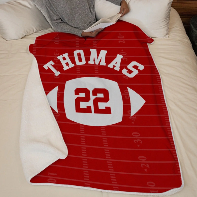 Custom Name Football Gifts for Fans - Personalized Blanket