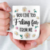 Custom Long Distance Mug - Personalized Best Friend Birthday Gifts For Women, Besties, Sisters, BFF - Far Away Still Close